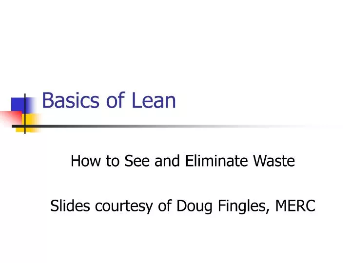basics of lean