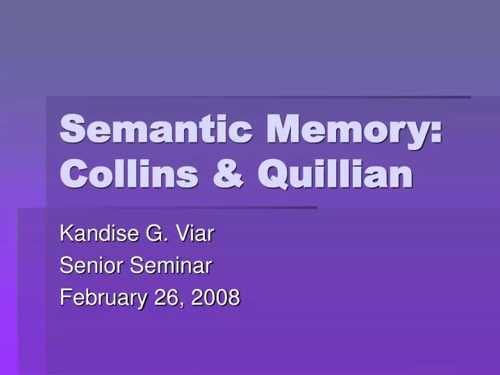 semantic memory collins quillian