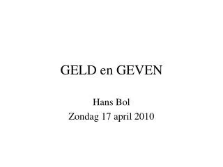 geld en geven