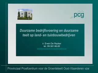 Provinciaal Proefcentrum voor de Groenteteelt Oost-Vlaanderen vzw