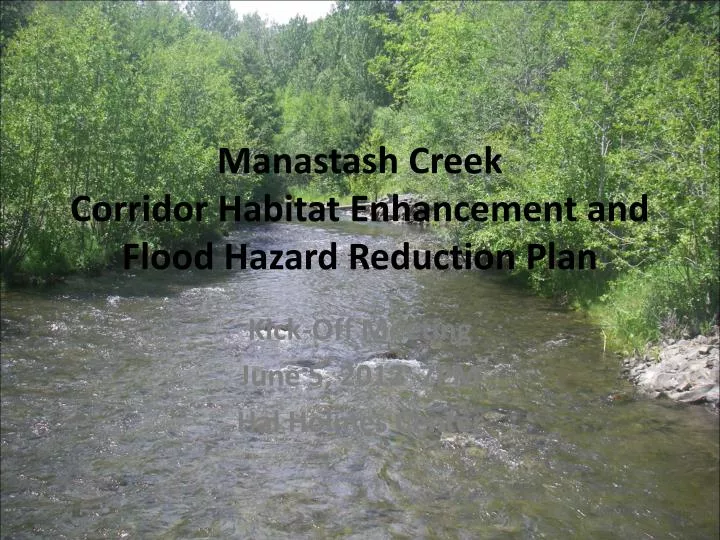 manastash creek corridor habitat enhancement and flood hazard reduction plan