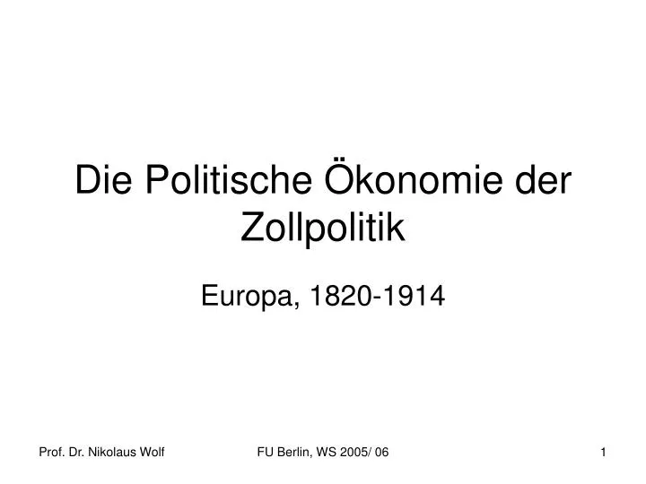 die politische konomie der zollpolitik