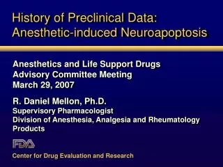 History of Preclinical Data: Anesthetic-induced Neuroapoptosis