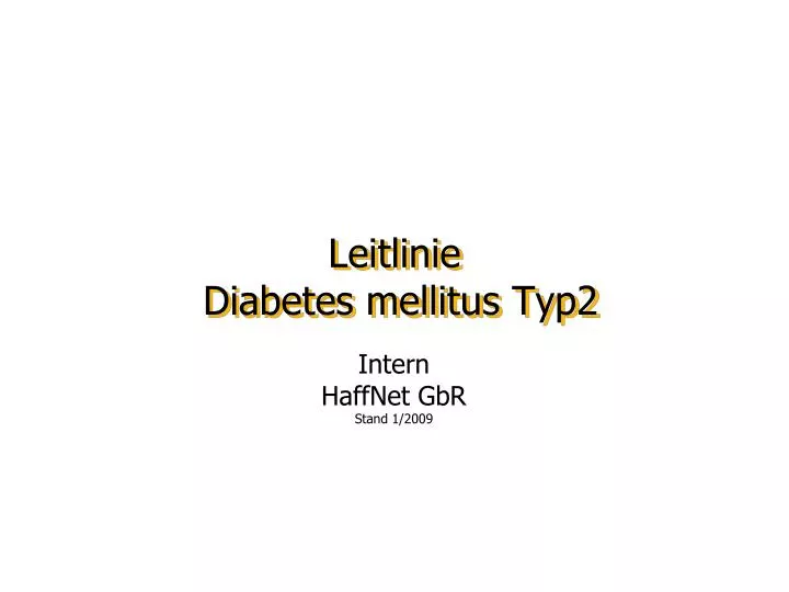 leitlinie diabetes mellitus typ2
