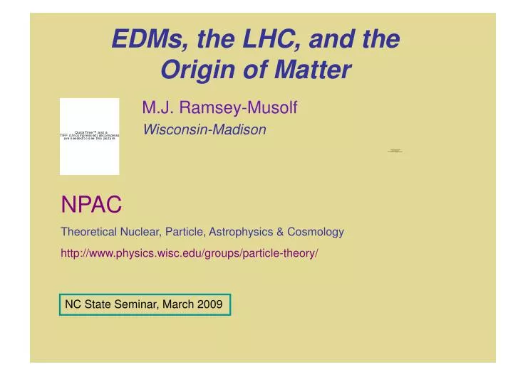 edms the lhc and the origin of matter