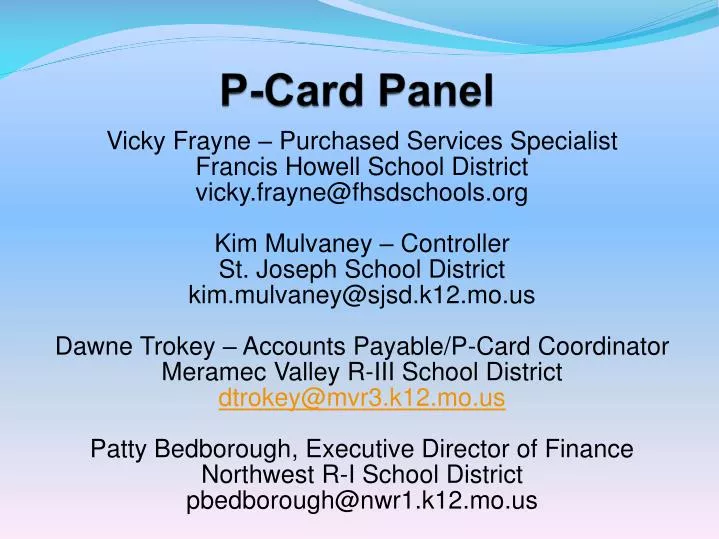 p card panel