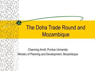 The Doha Trade Round and Mozambique