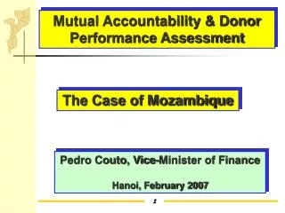 Mutual Accountability &amp; Donor Performance Assessment