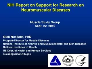 NIH Report on Support for Research on Neuromuscular Diseases