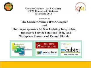 Greater Orlando IFMA Chapter CFM Roundtable Webinar 10 January 2012