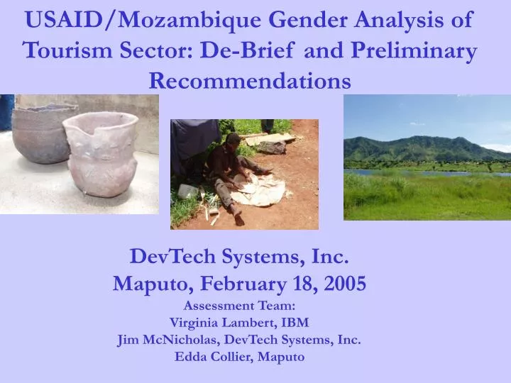 usaid mozambique gender analysis of tourism sector de brief and preliminary recommendations