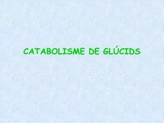 catabolisme de gl cids