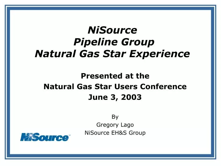 nisource pipeline group natural gas star experience