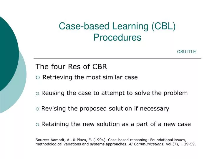 case based learning cbl procedures osu itle