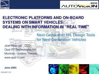 Next-Generation HIL Design Tools for Next-Generation Vehicles