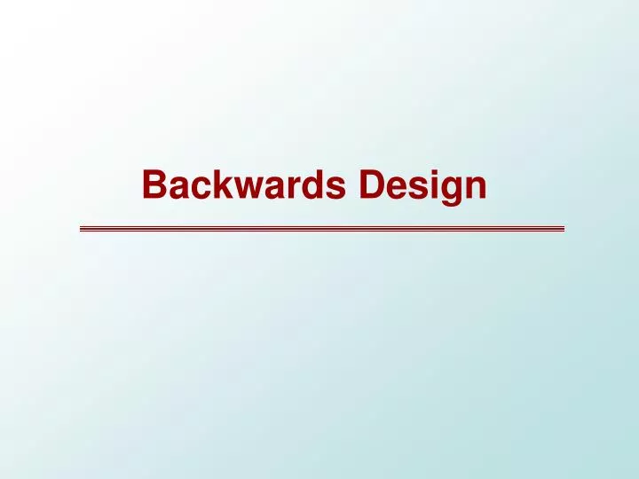backwards design