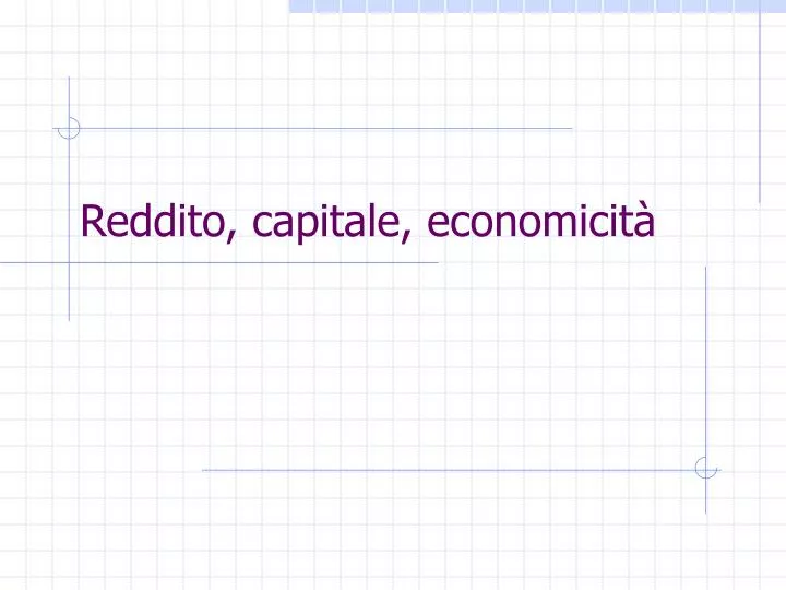 reddito capitale economicit