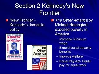 Section 2 Kennedy’s New Frontier