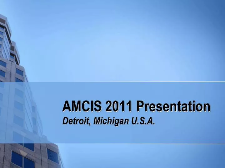 amcis 2011 presentation