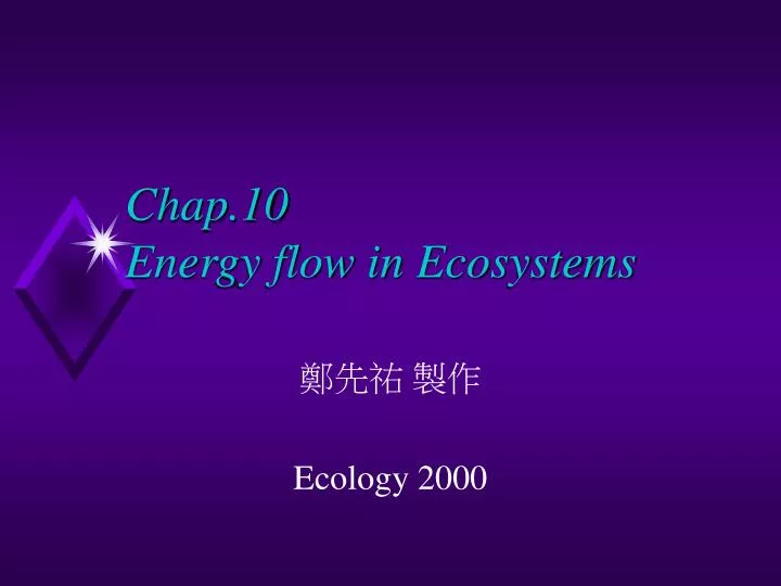 chap 10 energy flow in ecosystems