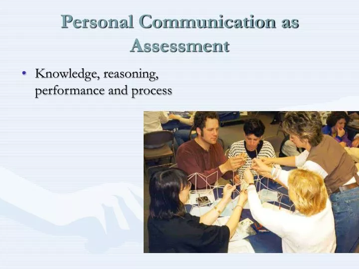 personal communication as assessment