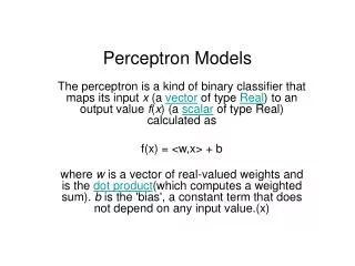 Perceptron Models