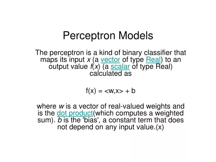 perceptron models