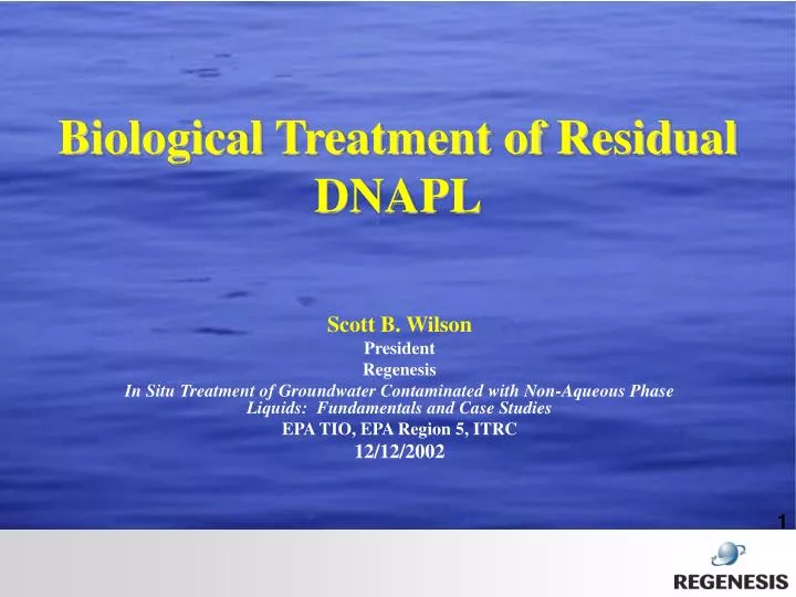 biological treatment of residual dnapl