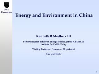 Energy and Environment in China