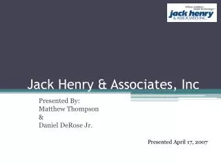 Jack Henry &amp; Associates, Inc