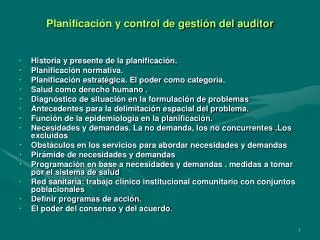planificaci n y control de gesti n del auditor