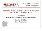 Co-Hosted by Northwest Portland Area Indian Health Board October 17, 2012 Bow, Washington