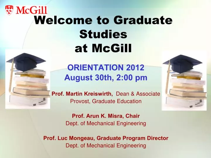welcome to graduate studies at mcgill