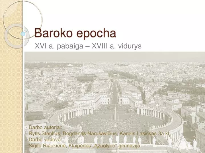 baroko epocha