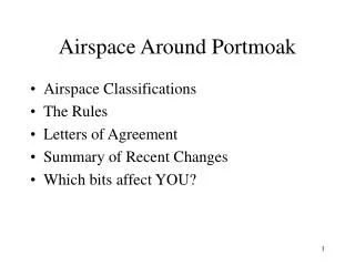 Airspace Around Portmoak