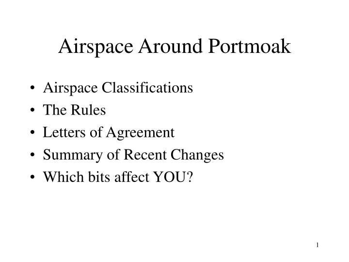 airspace around portmoak
