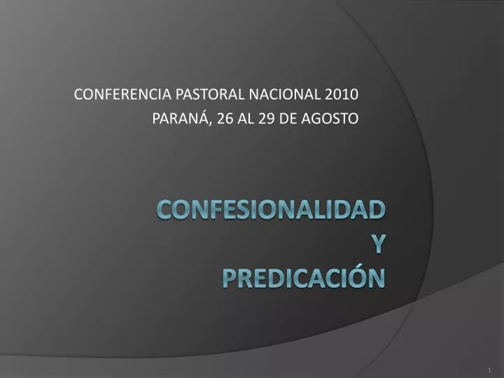 conferencia pastoral nacional 2010 paran 26 al 29 de agosto