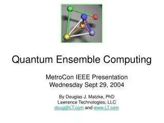 Quantum Ensemble Computing