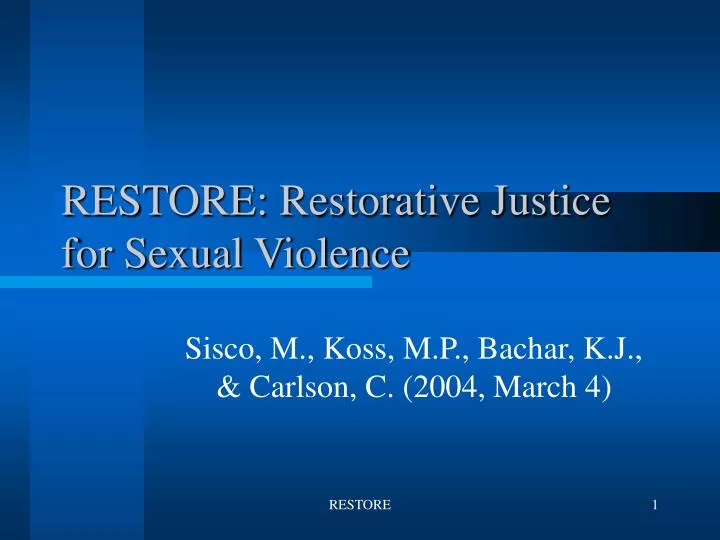 restore restorative justice for sexual violence