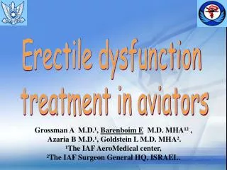 Erectile dysfunction treatment in aviators