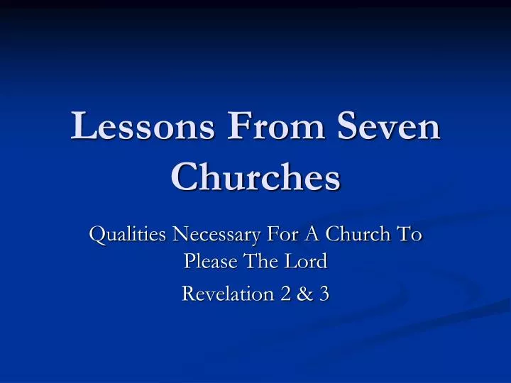 lessons from seven churches