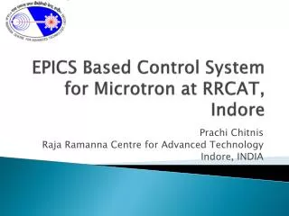 EPICS Based Control System for Microtron at RRCAT, Indore