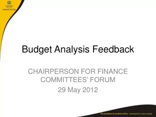 Budget Analysis Feedback