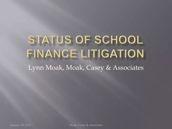 status of school finance litigation