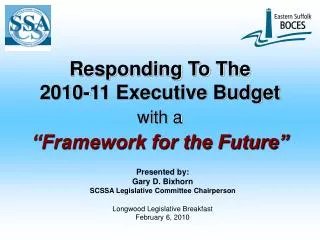 Responding To The 2010-11 Executive Budget