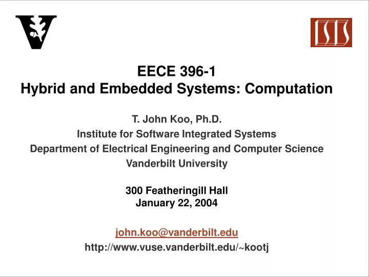 eece 396 1 hybrid and embedded systems computation