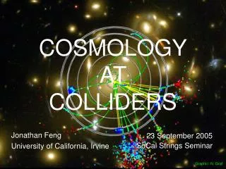 COSMOLOGY AT COLLIDERS