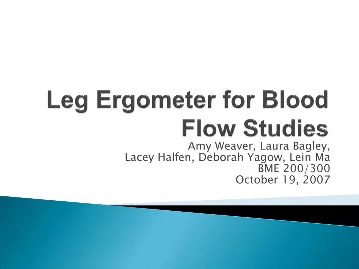 leg ergometer for blood flow studies