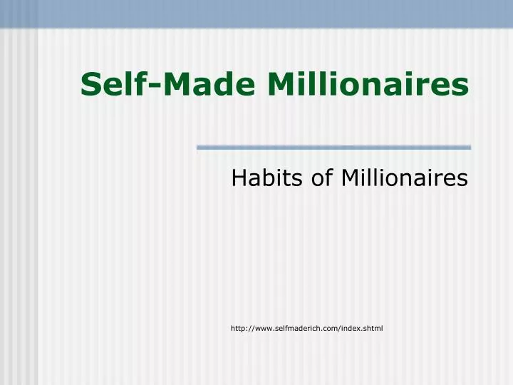self made millionaires