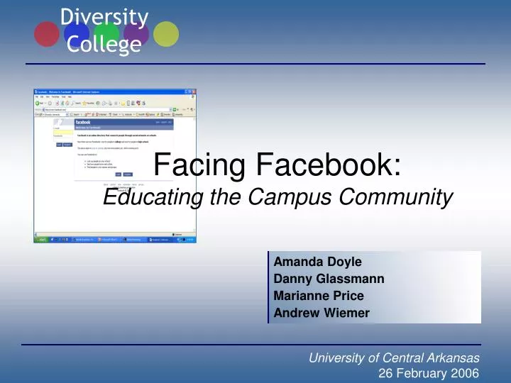 facing facebook educating the campus community